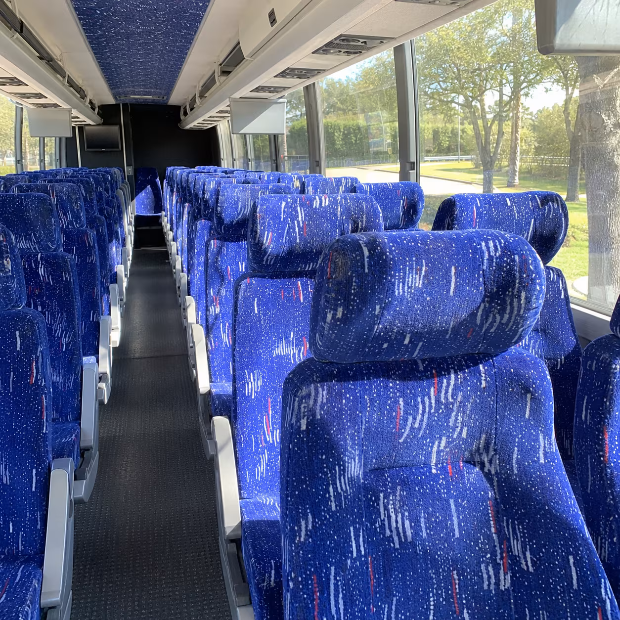 nampa 56 passenger charter bus inside